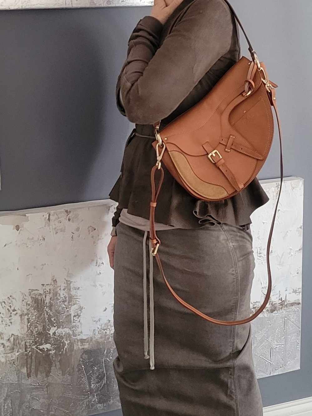 Boldrini Selleria Leather Tan Cognac Handbag / Shoulder Bag
